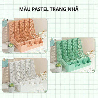 Kệ Sách 4 Ngăn Để Bàn Học Đựng Đồ Trang Trí Decor Bàn Học, Kệ Đựng Tài Liệu Văn Phòng Đựng Bút