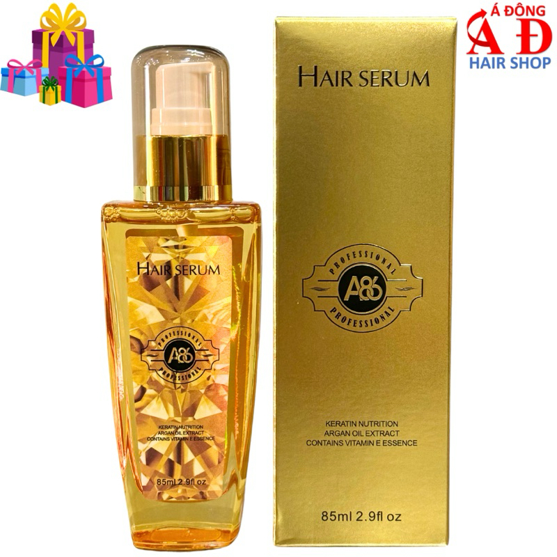 Tinh Dầu Dưỡng Bóng Tóc A86 Professional Argan Oil Hair Serum cho tóc uốn nhuộm hư tổn khô xơ 85ml