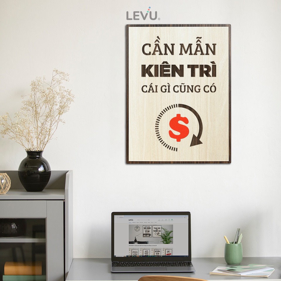 Tranh Tạo Động Lực Gỗ LEVU060 trang trí phòng hiện đại