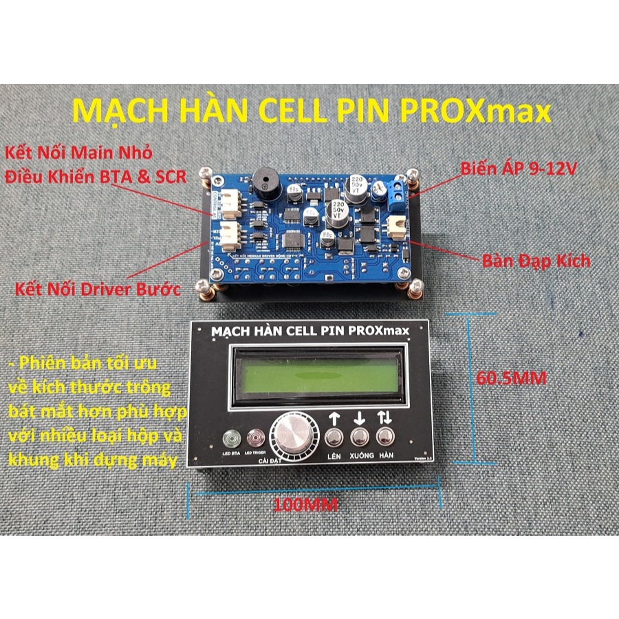 Mạch timer hàn cell pin xung kép nhớ 5 chương trình tích hợp điều khiển ...