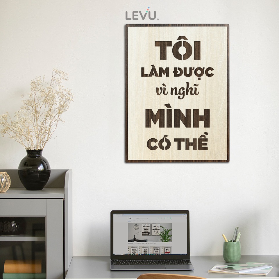 Tranh Treo Tường Gỗ LEVU050 decor quán trà sữa