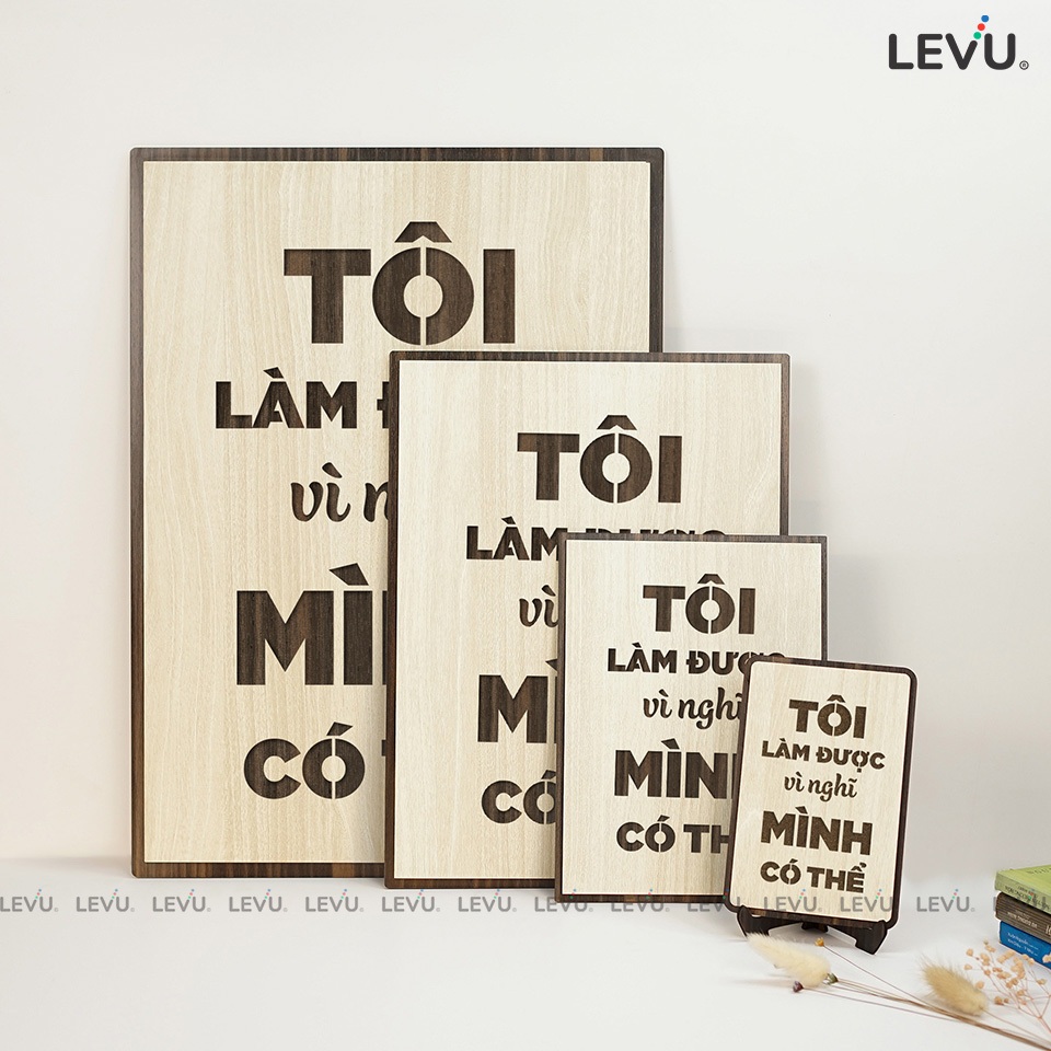 Tranh Treo Tường Gỗ LEVU050 decor quán trà sữa