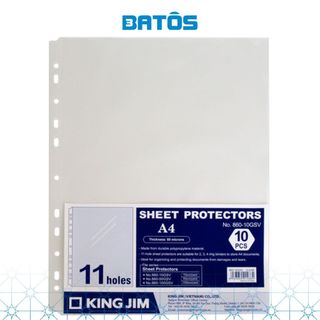 [Có VAT- Xấp 10] Bìa lỗ ,sơ mi lỗ King Jim 860-10GSV, bền chắc có thể sử dụng nhiều lần.