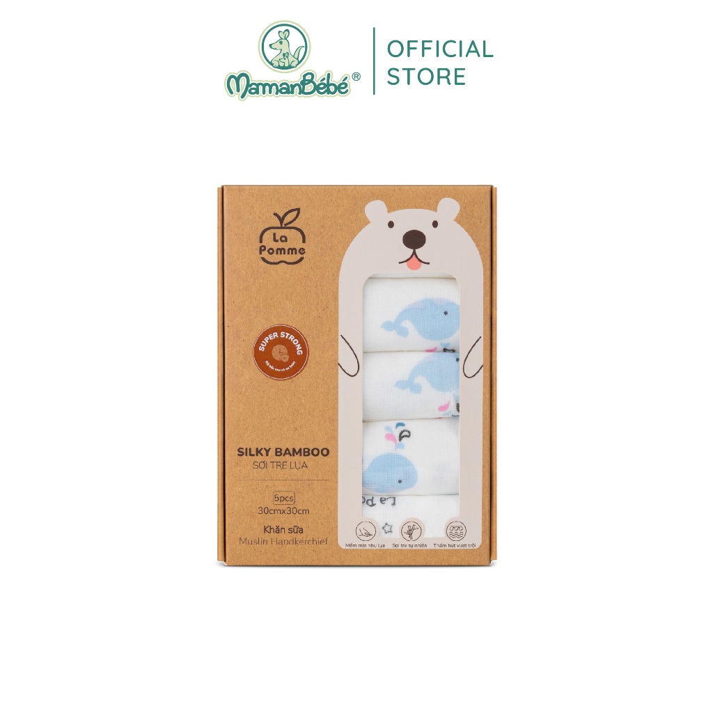 Ảnh K001 Set 5 Khăn sữa sợi tre lụa (30x30cm) La pomme 4