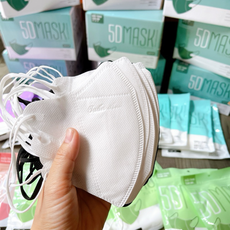 Khẩu trang 5D Mask Tuấn Anh, khẩu trang dày dặn, kháng khuẩn, chống bụi, tiện lợi màu đen/trắng