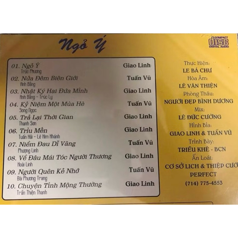 Băng Cassette Tuấn Vũ, Giao Linh - Ngõ Ý