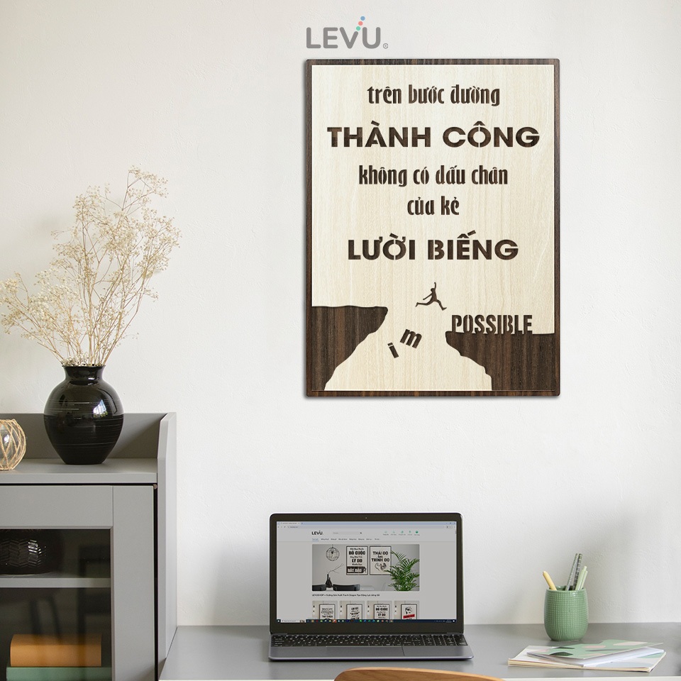 Tranh Gỗ trên bước đường thành công, không có dấu chân của kẻ lười biếng LEVU013