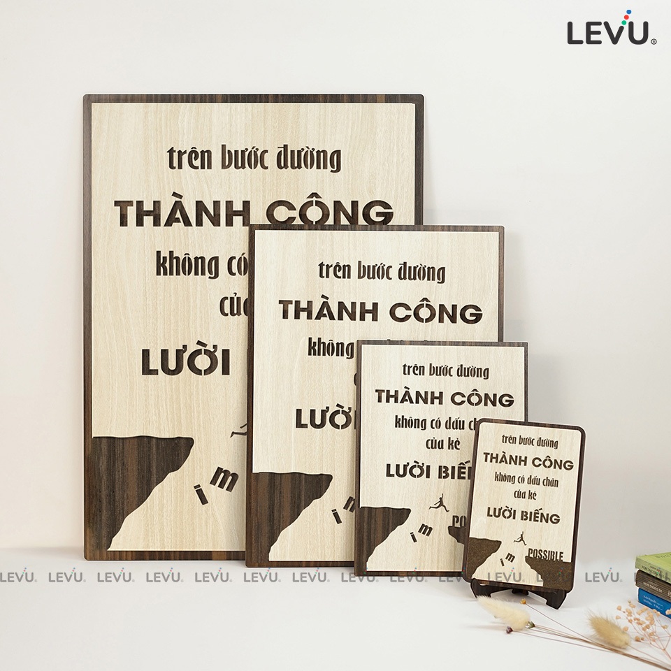 Tranh Gỗ trên bước đường thành công, không có dấu chân của kẻ lười biếng LEVU013