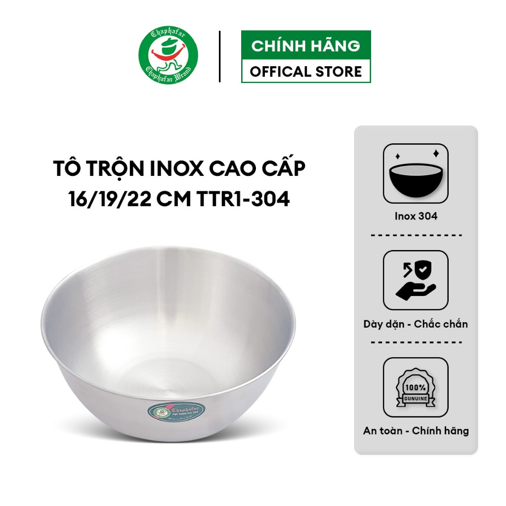 Tô trộn inox 304 Thaphafac - An toàn thực phẩm - Đa dụng - Size 16cm ...