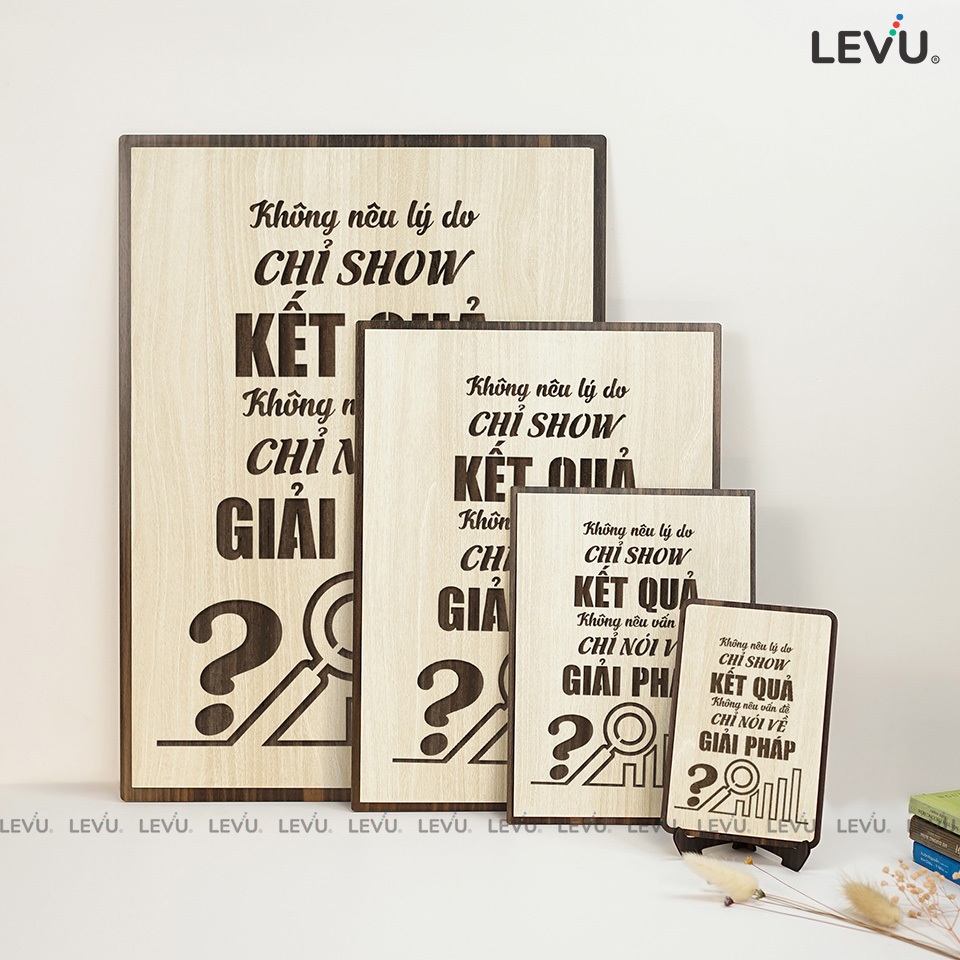 [Không nên lý do, chỉ show kết quả] Tranh treo tường Gỗ trang trí phòng tạo động lực LEVU006