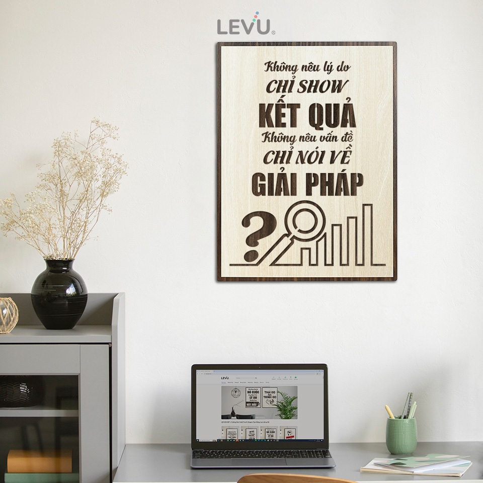[Không nên lý do, chỉ show kết quả] Tranh treo tường Gỗ trang trí phòng tạo động lực LEVU006