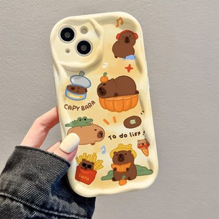 Ốp Iphone hoạt hình Capybara to do list viền nổi cạnh sóng iphone  17 16 15 7 8plus X Xr XsMax 11 12 13 14 15 Pro max