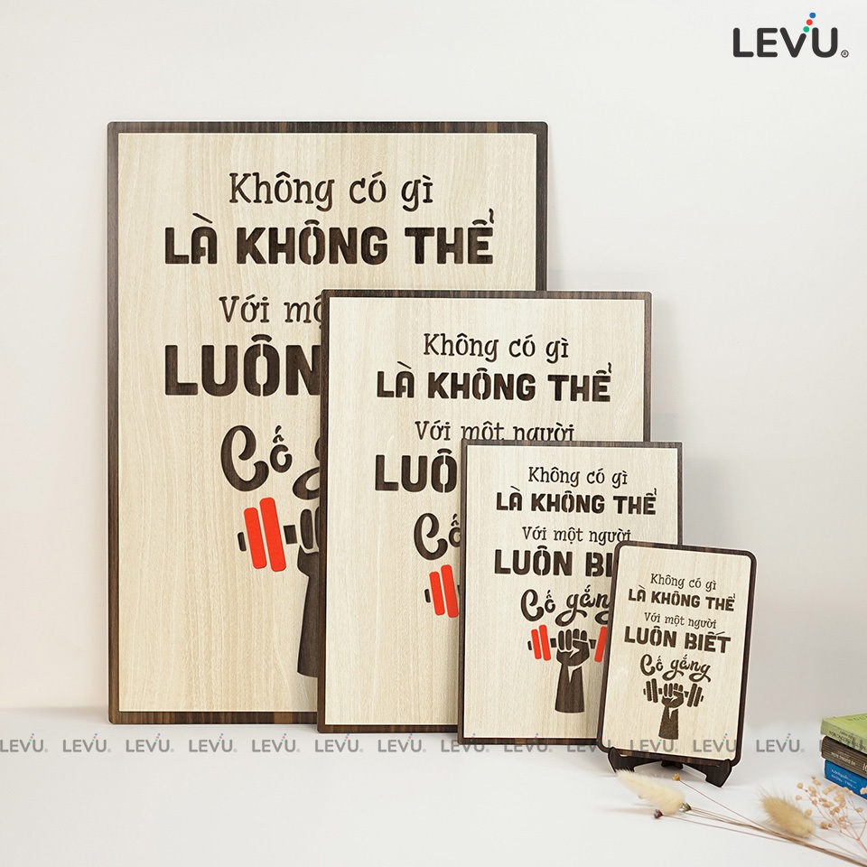 Tranh Decor tạo động lực theo tên slogan những câu nói hay LEVU023