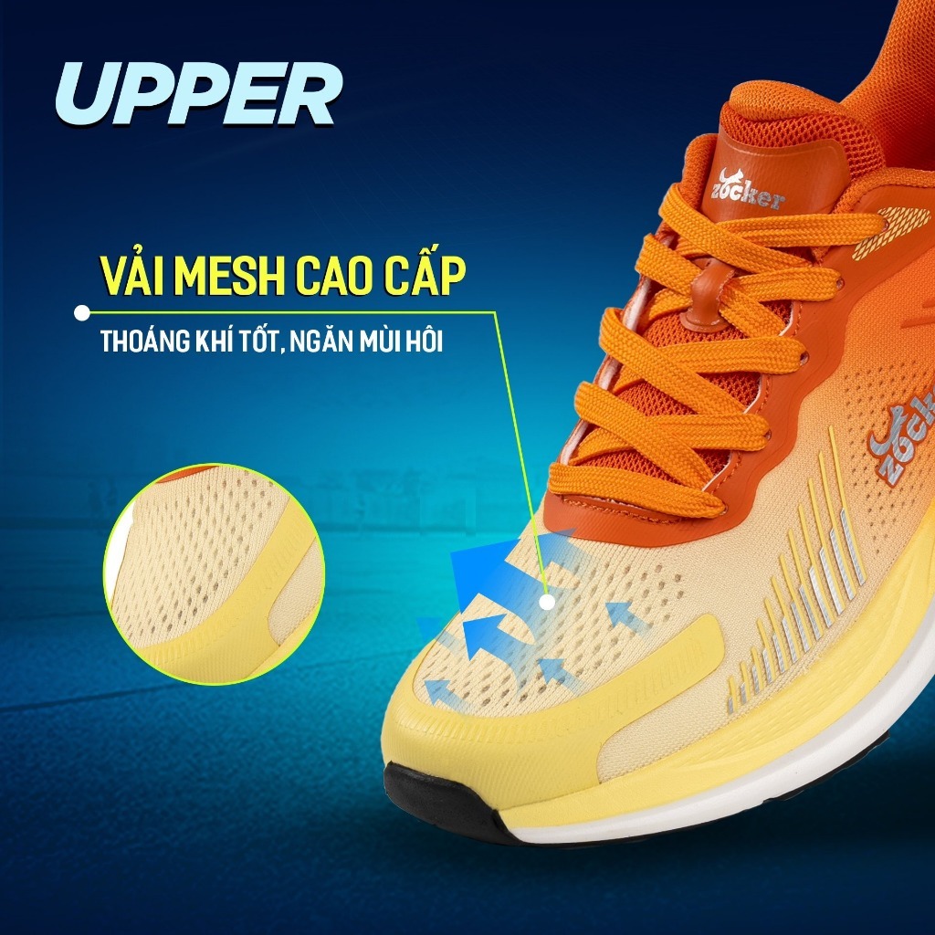 [Tăng Size] Giày chạy bộ nam nữ Zocker Ultra Light - Gen2 trọng lượng siêu nhẹ chính hãng.