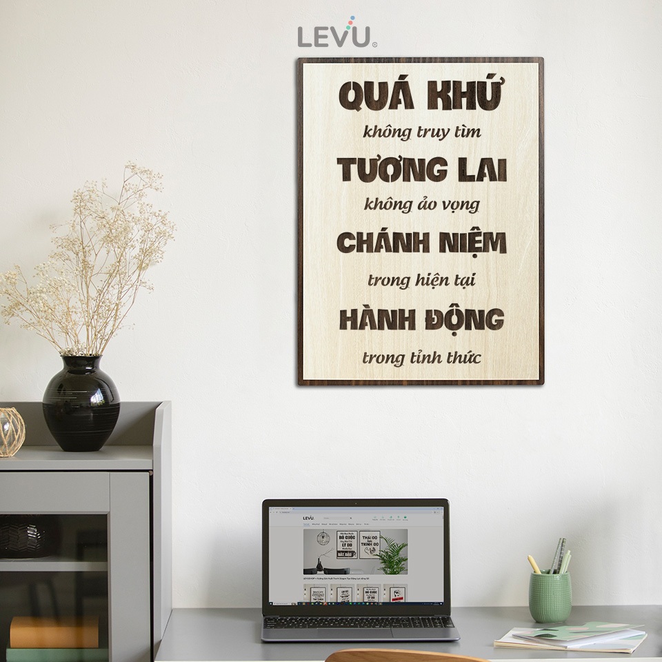 Tranh Slogan truyền động lực bằng Gỗ thiết kế độc nhất LEVU029