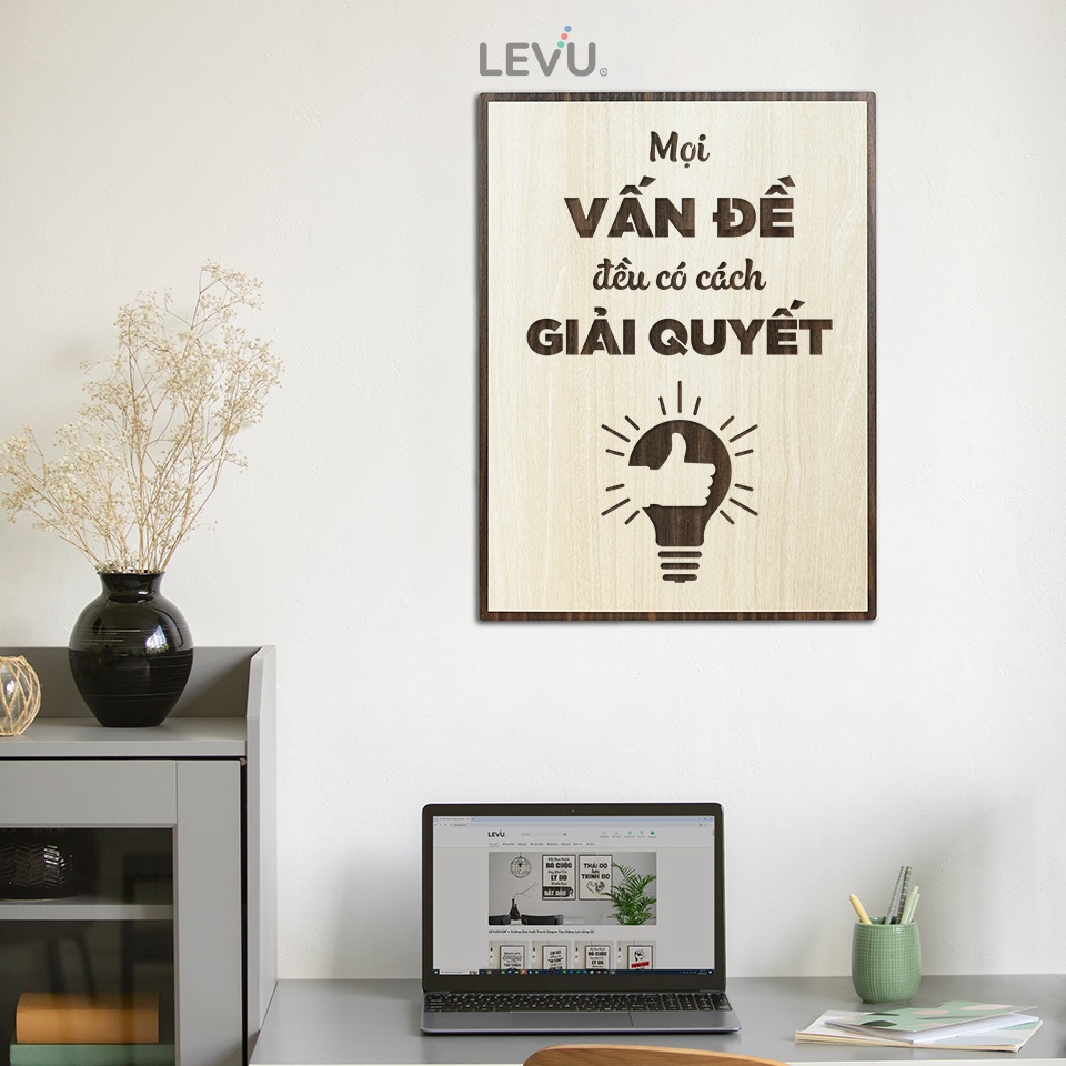 Tranh Động Lực Gỗ LEVU059 cổ động tinh thần cho nhân viên