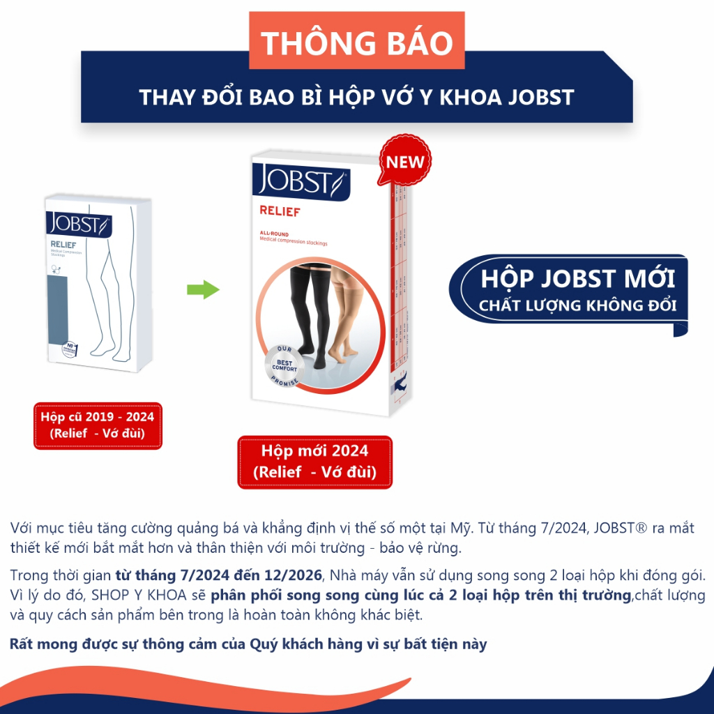 Ảnh Vớ Y Khoa JOBST Relief - Vớ Đùi, Màu Da, Hở Ngón, Dòng Cơ Bản, Áp Lực 20-30mmHg, 2 Chiếc (Tất Y Khoa) 3