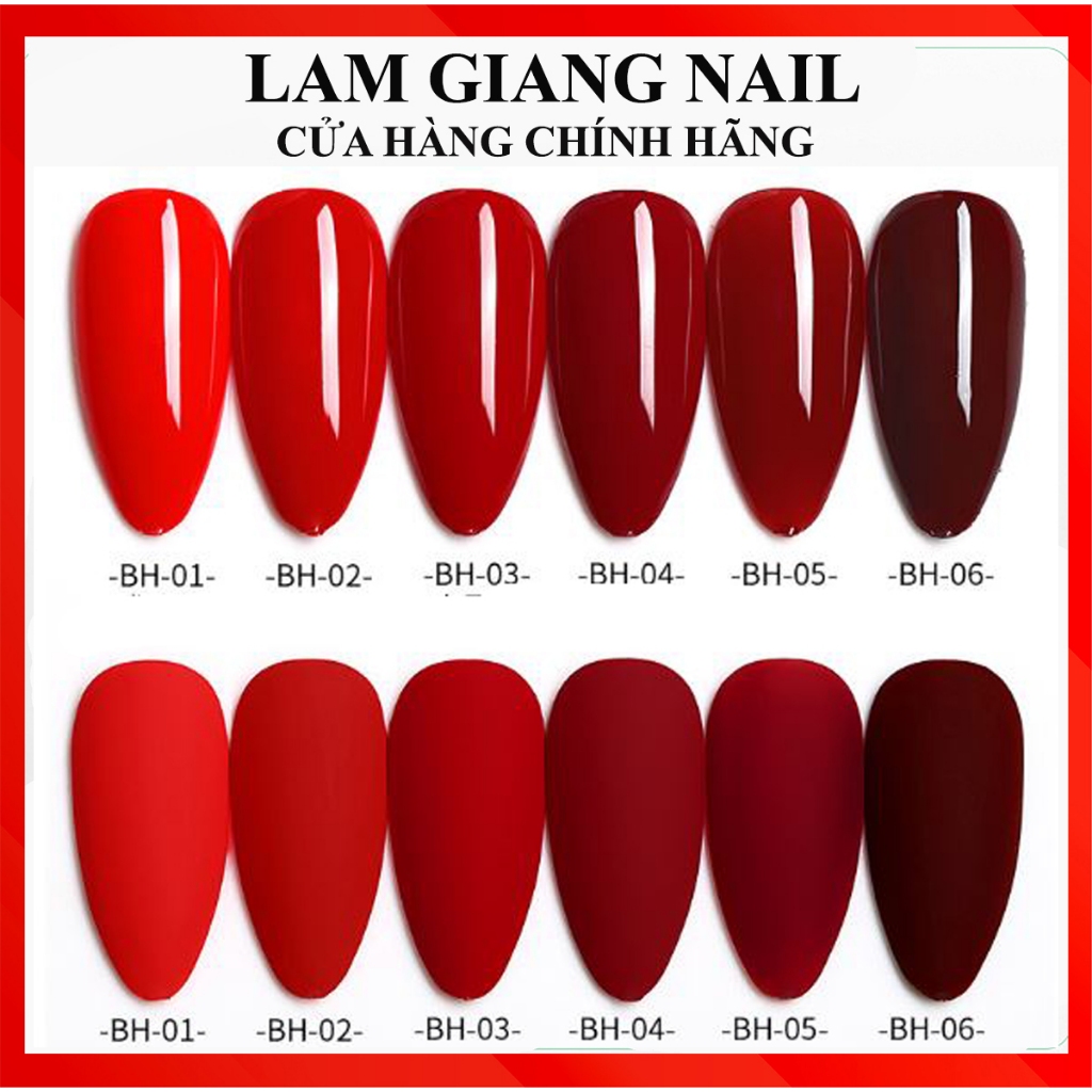 Sơn gel chính hãng AS đỏ BH 6 màu, đỏ ớt, đỏ caramel, đỏ đô, đỏ cherry chai 15ml