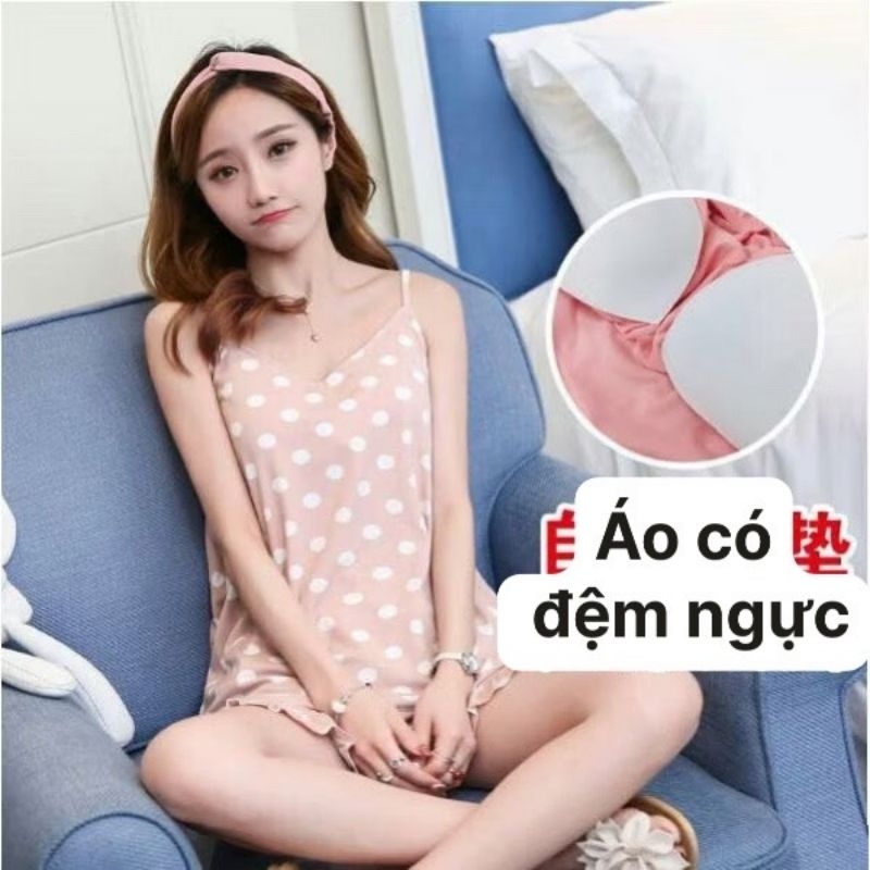 (Xả kho)set bộ ngủ họa tiết có đệm ngực từ 40-50kg