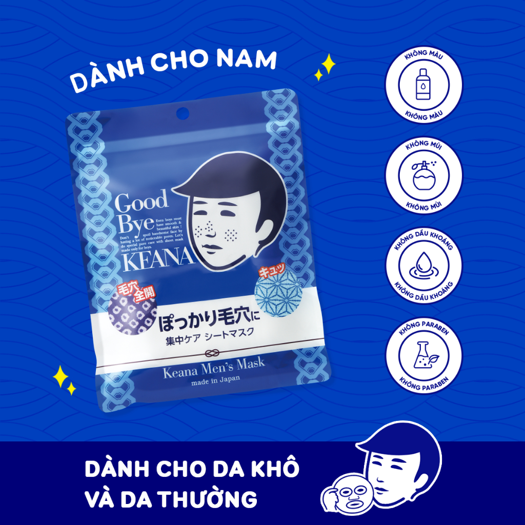 Ảnh Mặt Nạ Keana Giảm Mụn Thu Nhỏ Lỗ Chân Lông Dành Cho Nam Men’s Mask 10 Miếng 1