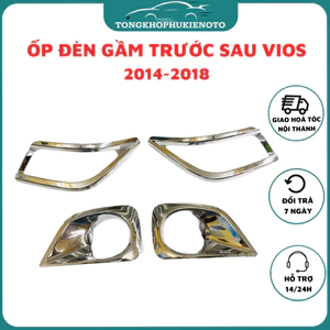 Ốp Viền Đèn Gầm trước Sau xe Toyota Vios 2014- 2015- 2016- 2017 Chất liệu Mạ crom cao cấp
