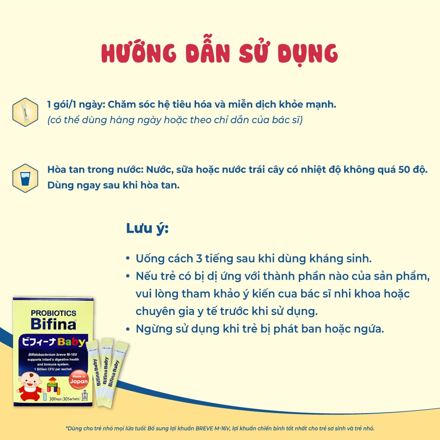 Ảnh Hỗ trợ ăn ngon, tăng đề kháng - Men vi sinh Bifina Baby Nhật Bản- Hộp 30 gói 3