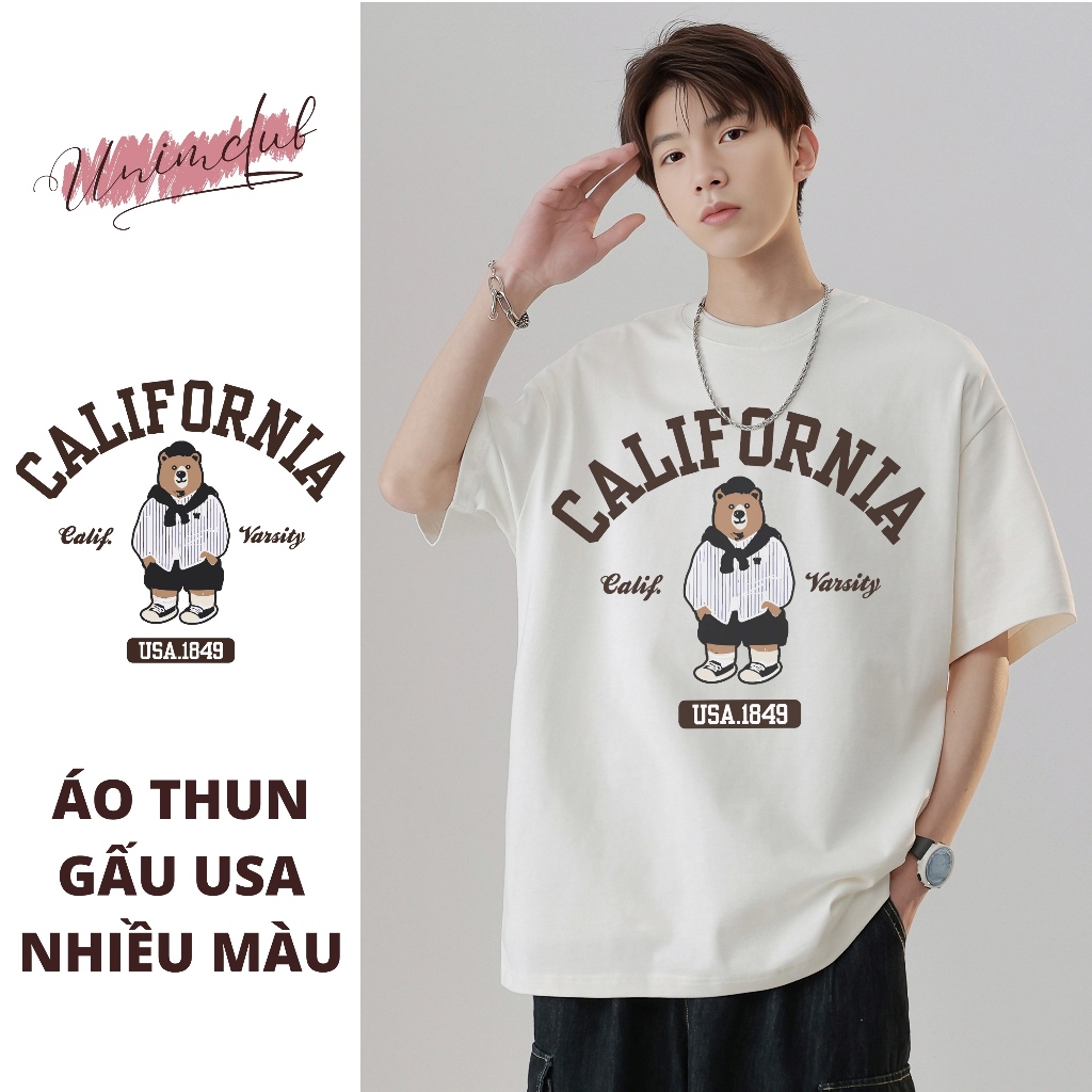 [VẢI 250 GSM] Áo Thun Gấu Whoau Cao Cấp Unim Store Cotton 100% Định Lượng Vải 250 GSM Phong Cách Unisex