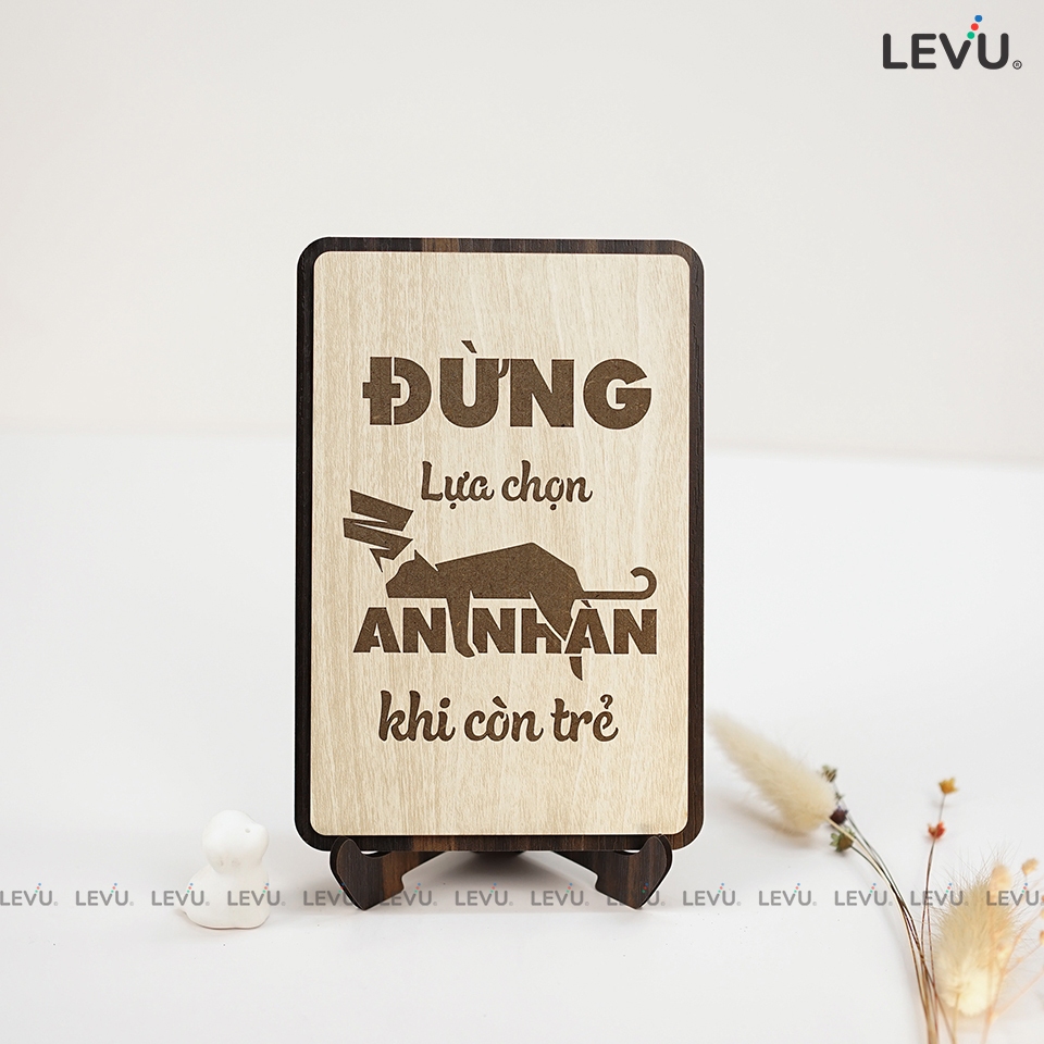 Tranh tạo động lực Decor bằng gỗ cắt khắc laser LEVU016