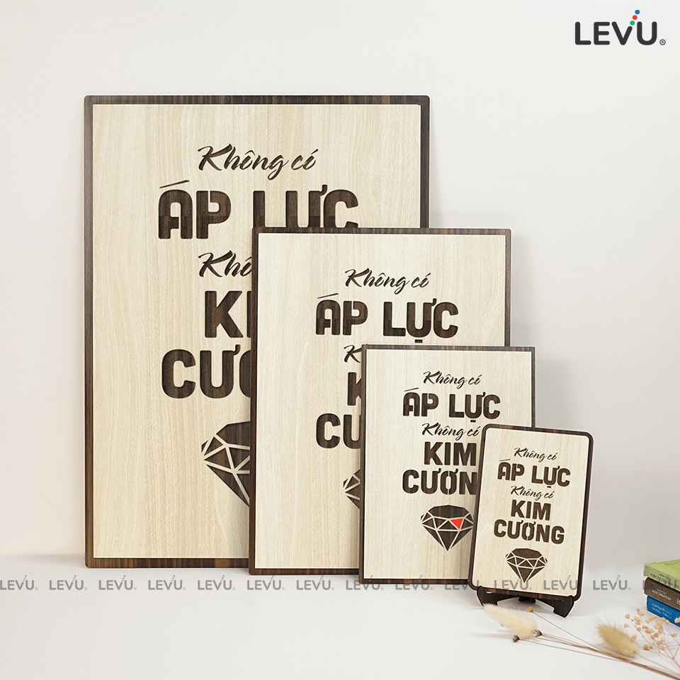 [Không có áp lực, không có kim cương] Tranh treo tường Gỗ trang trí phòng tạo động lực LEVU010