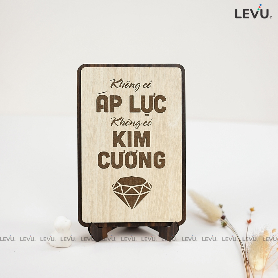 [Không có áp lực, không có kim cương] Tranh treo tường Gỗ trang trí phòng tạo động lực LEVU010