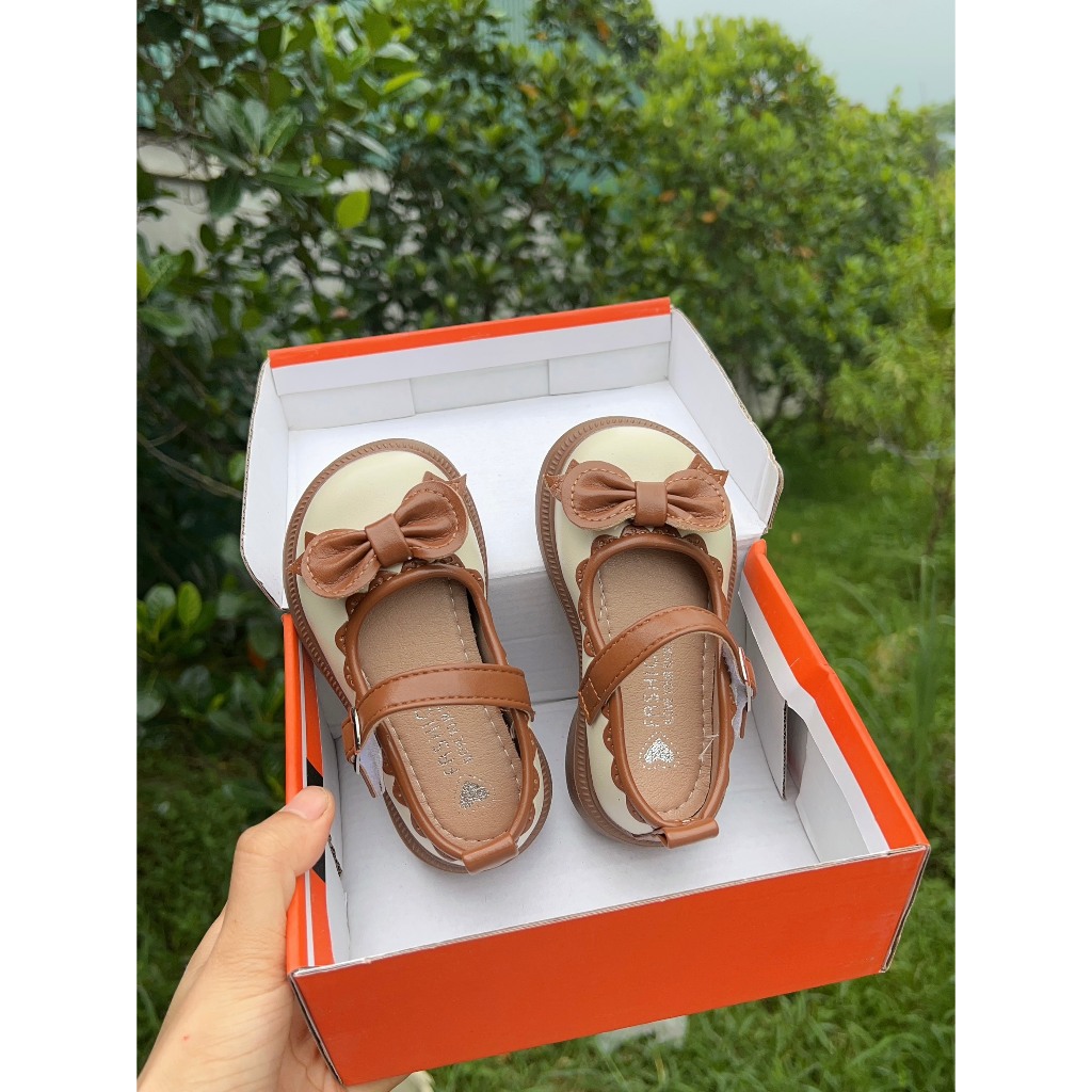 giày búp bê bé gái giày bệt cho bé nơ xinh xắn mẫu mới da mềm êm chân chống trượt QCCC có hộp cho bé từ 3 tuổi 828