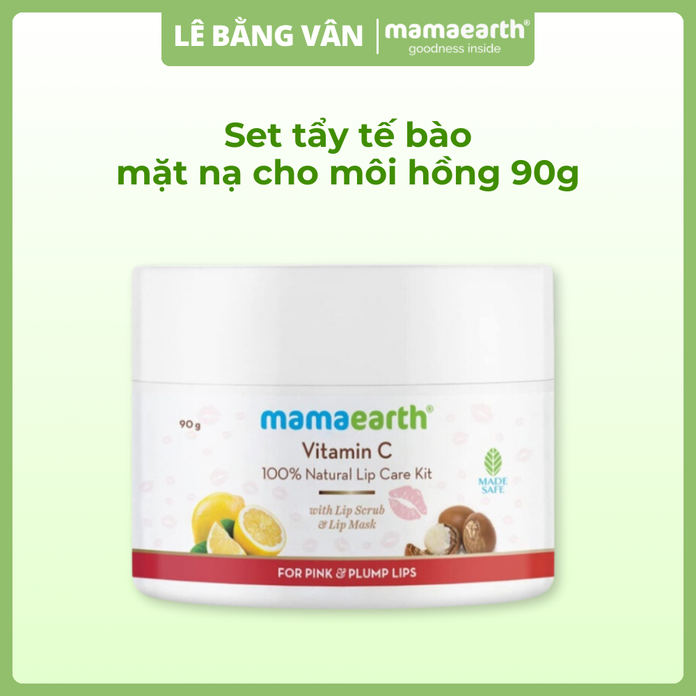 Set tẩy tế bào da và mặt nạ cho môi hồng và căng mọng từ vitC Mamaearth  90gram | Lê Bằng Vân