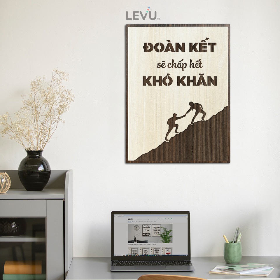 Tranh Tạo Động Lực Gỗ LEVU058 nâng cao tinh thần làm việc nhóm