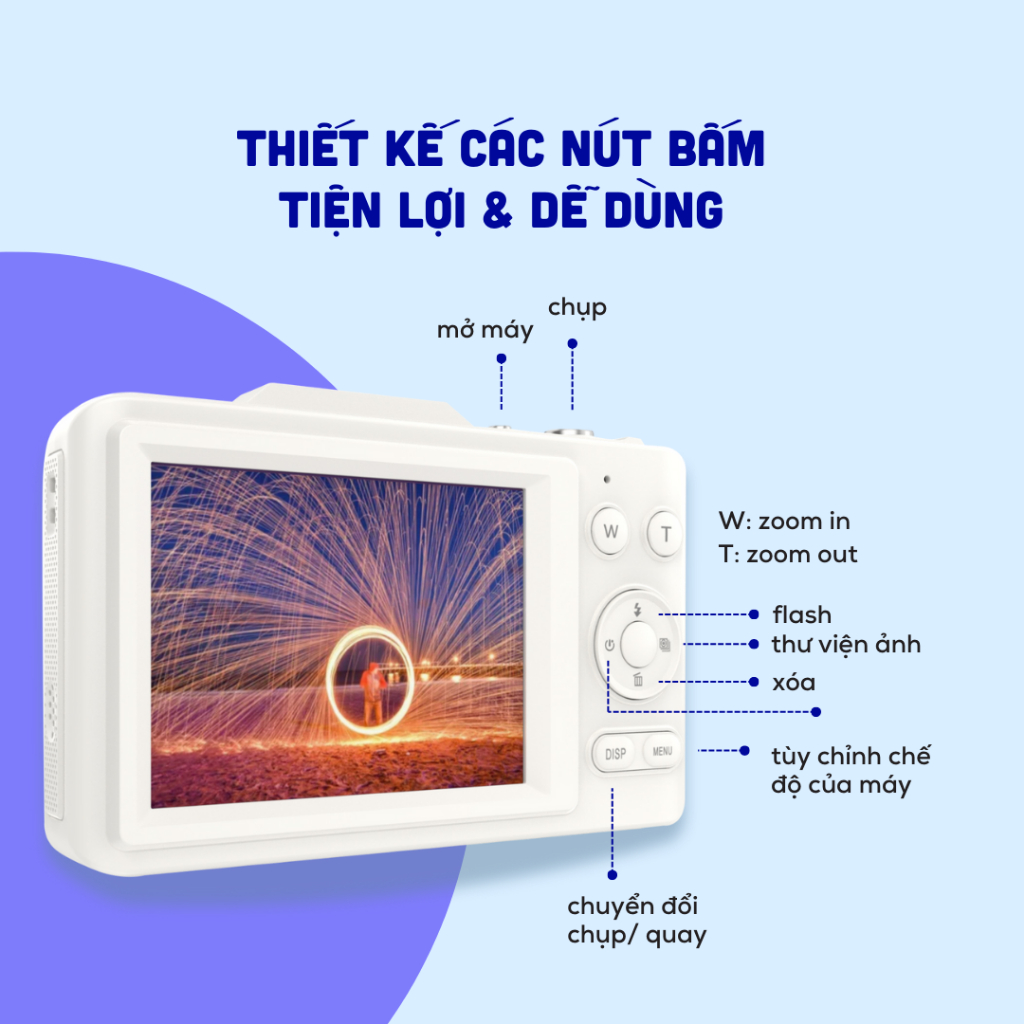 Máy ảnh kỹ thuật số mini Anh Phi Digital V02 nhỏ gọn nhiều màu Anh Phi ...