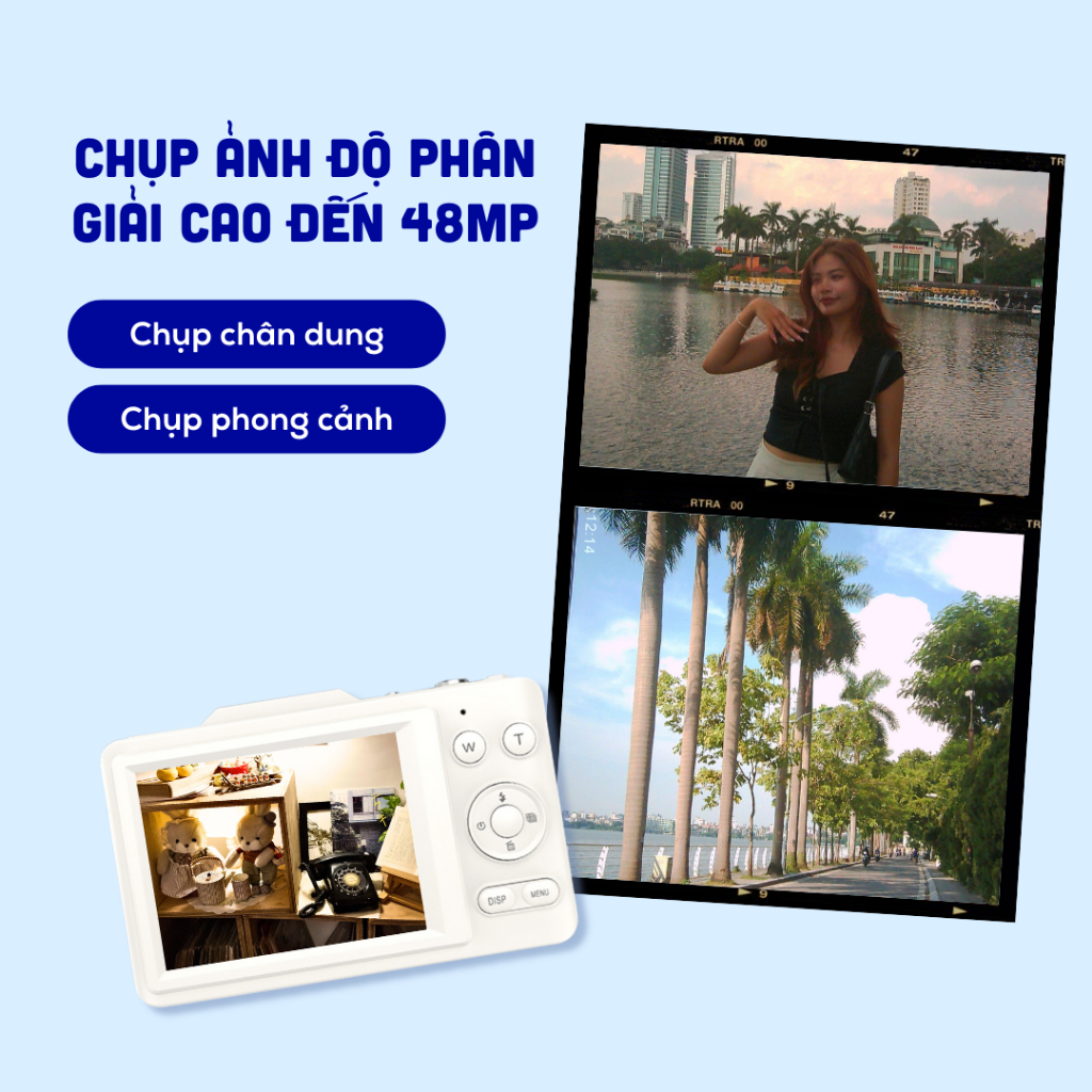 Máy ảnh kỹ thuật số mini Anh Phi Digital V02 nhỏ gọn nhiều màu Anh Phi ...