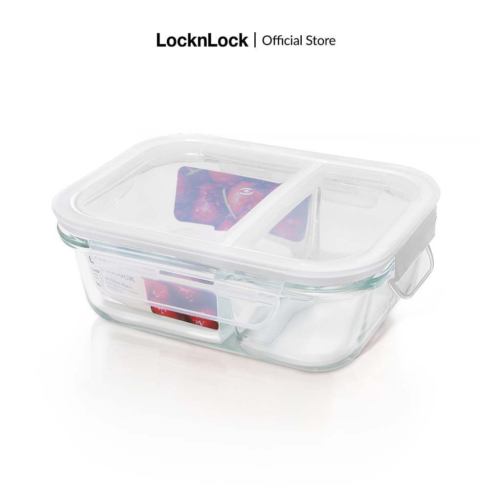 Ảnh Hộp thực phẩm thủy tinh LocknLock BLANC chia ngăn, nhiều dung tích LLG màu trắng - K-MALL 2