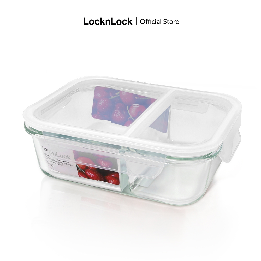 Ảnh Hộp thực phẩm thủy tinh LocknLock BLANC chia ngăn, nhiều dung tích LLG màu trắng - K-MALL 3