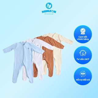 Body Baru Cho Bé 0-3M & 3-6M Liền Tất Sợi Tre Mềm Mịn Xanh - Trắng - Nâu - Vàng