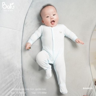 Body Baru Cho Bé 0-3M & 3-6M Liền Tất Sợi Tre Mềm Mịn Xanh - Trắng - Nâu - Vàng