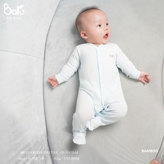 Body Baru Cho Bé 0-3M & 3-6M Liền Tất Sợi Tre Mềm Mịn Xanh - Trắng - Nâu - Vàng