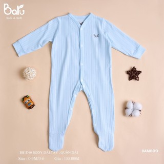Body Baru Cho Bé 0-3M & 3-6M Liền Tất Sợi Tre Mềm Mịn Xanh - Trắng - Nâu - Vàng