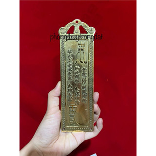 Thẻ bài kim bài Thiên Quan Tứ Phúc Cát tinh cao chiếu bằng đồng vật phẩm phong thuỷ  2 cửa nhà đối nhau