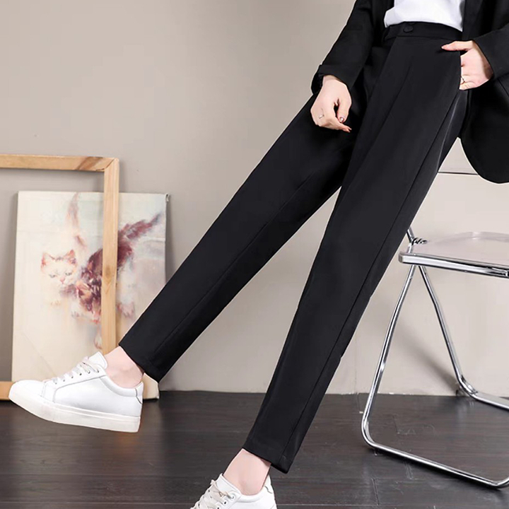 Ảnh Quần baggy nữ công sở lưng cao 2 nút THOCA HOUSE quần tây nữ chuẩn form cao cấp tôn chân dài 4