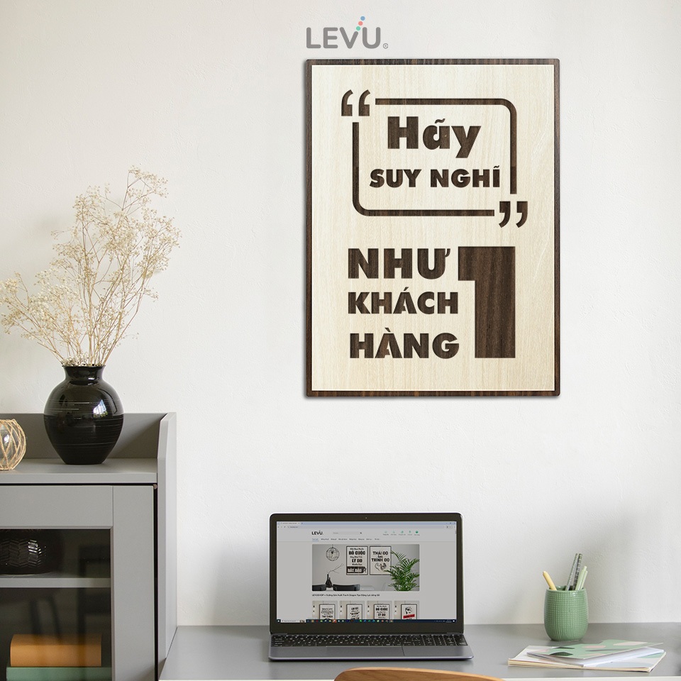 Tranh treo văn phòng handmade bằng Gỗ tạo động lực LEVU015