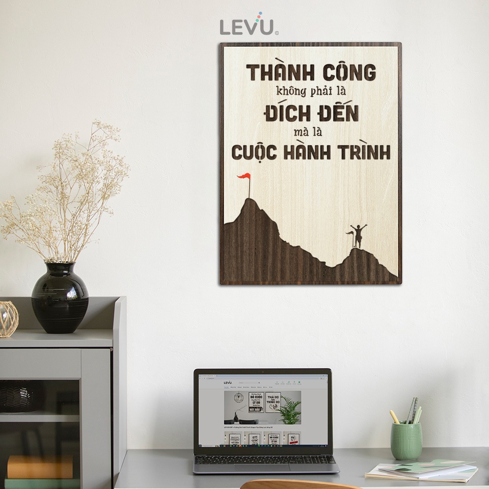 Tranh Slogan Tạo Động Lực LEVU068 thúc đẩy thành công