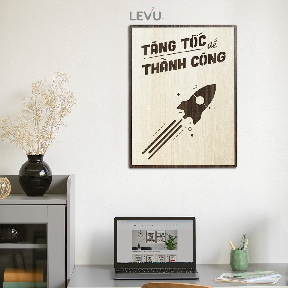 [Tăng tốc để thành công] Tranh văn phòng tạo động lực làm việc LEVU026