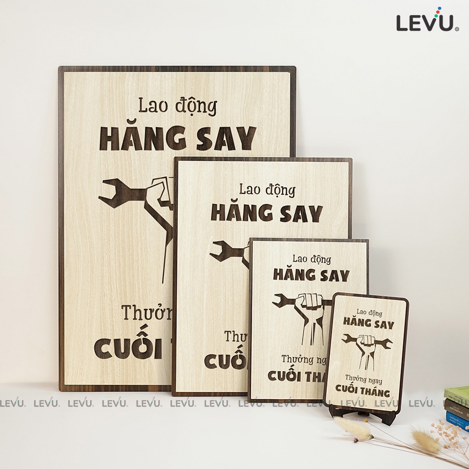 Tranh Gỗ khắc laser nội dung tạo động lực thúc đẩy làm việc LEVU025
