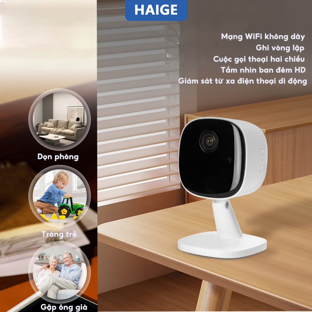 HAIGE Camera WiFi Thông Minh An Ninh Cho Gia Đình Độ phân giải 200W ...