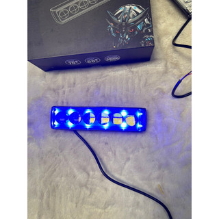 Đèn led bi trợ sáng ô tô, xe máy 6 bóng 1 hàng nhiều chế độ sáng.