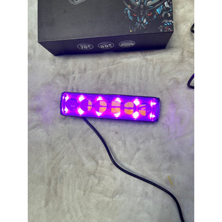 Đèn led bi trợ sáng ô tô, xe máy 6 bóng 1 hàng nhiều chế độ sáng.